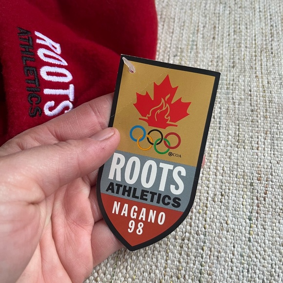 VINTAGE Roots Canada 1998 Official Olympics Fleece Hat Beret Winter - Picture 7 of 8